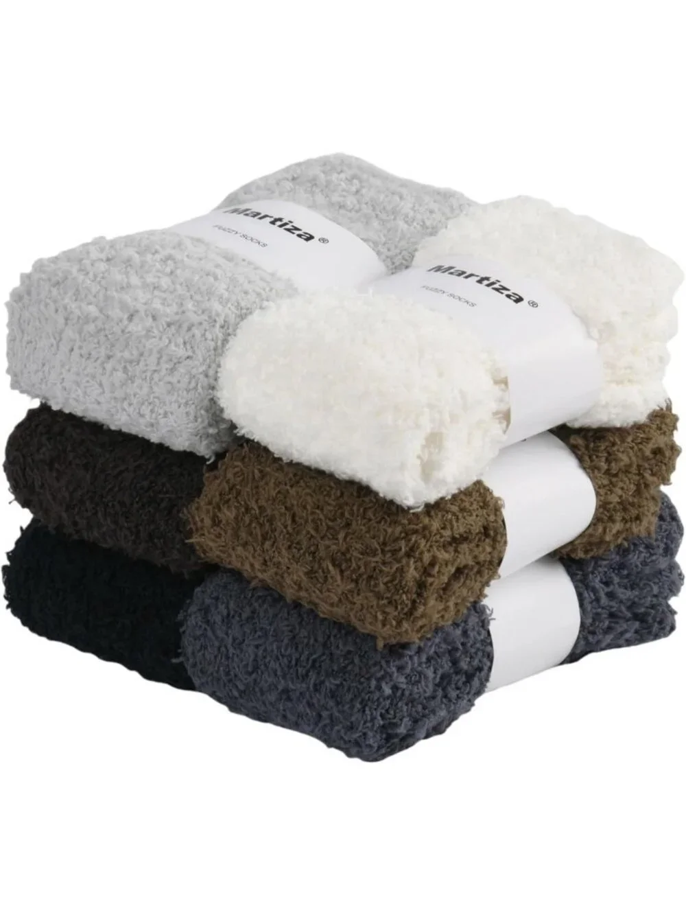 Cozy Plush Fuzzy Socks - 6 Pairs Soft Warm Sleep Slipper Socks for Men & Women